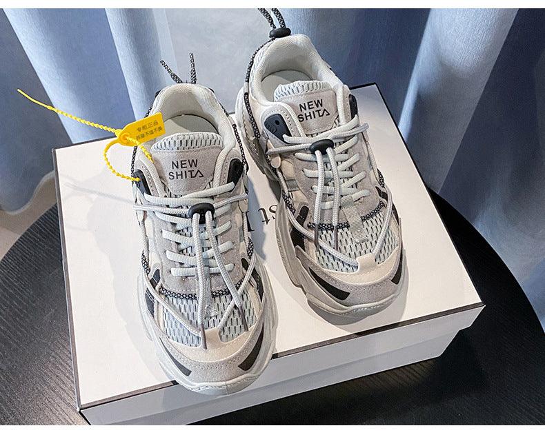 Women's Leather Platform Sneakers White Casual Walking Shoes