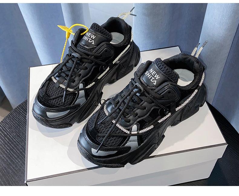 Women's Leather Platform Sneakers White Casual Walking Shoes