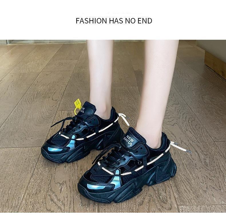 Women's Leather Platform Sneakers White Casual Walking Shoes