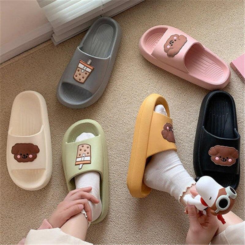 Women’s Ergonomic Non-Slip Pillow Slides Lightweight Shower Slippers