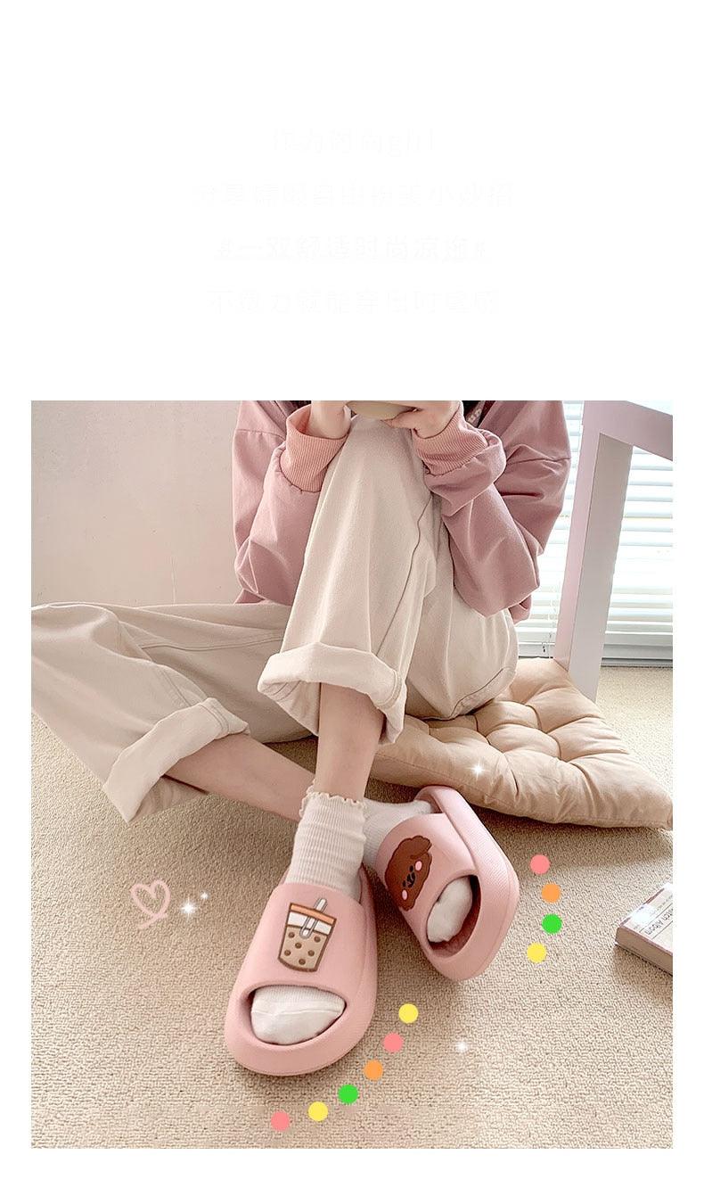 Women’s Ergonomic Non-Slip Pillow Slides Lightweight Shower Slippers