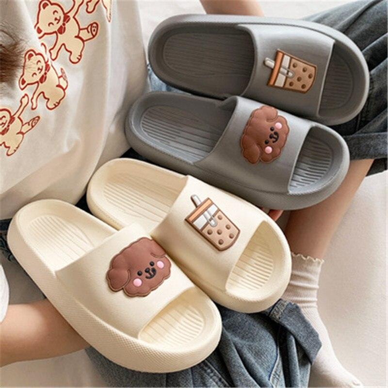Women's ergonomic thick-soled non-slip pillow slides for shower, pool, or casual wear