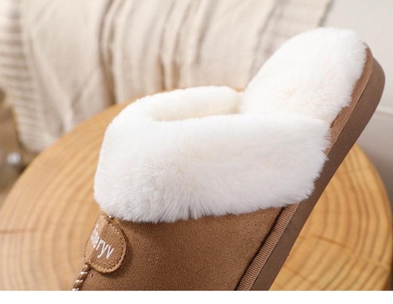 Women’s Memory Foam Suede Plush Slippers - Cozy Indoor Shoes