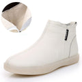 Genuine Leather Waterproof Winter Ankle Boots with Faux Fur Lining