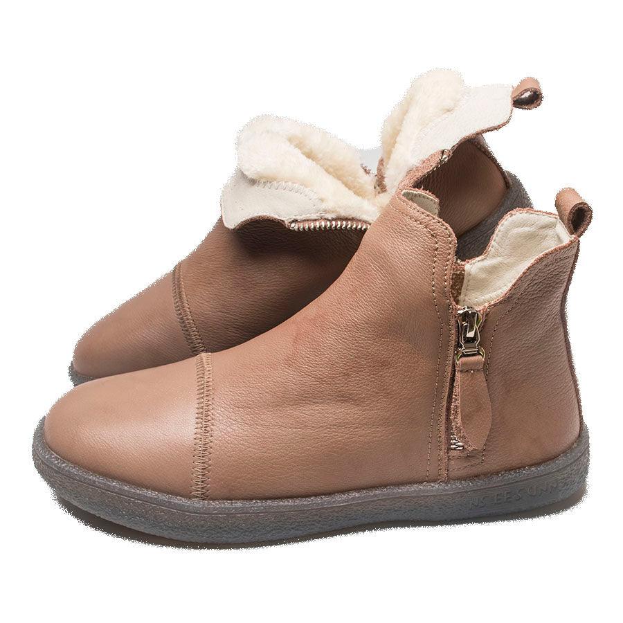 Genuine Leather Waterproof Winter Ankle Boots with Faux Fur Lining