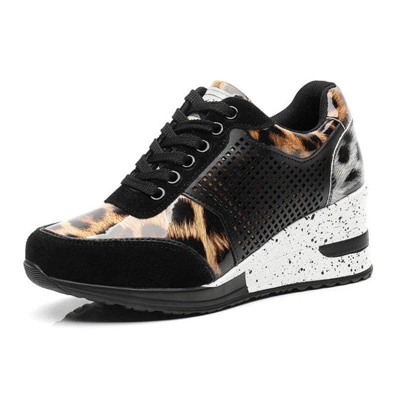 Women’s Gold and Silver Platform Sneakers - Comfortable Walking Shoes