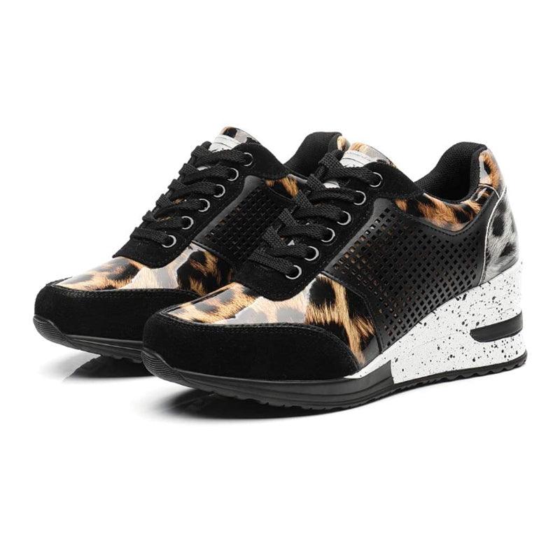 Women’s Gold and Silver Platform Sneakers - Comfortable Walking Shoes
