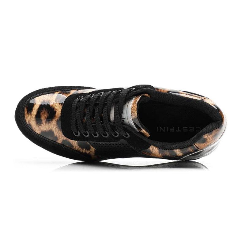 Women’s Gold and Silver Platform Sneakers - Comfortable Walking Shoes