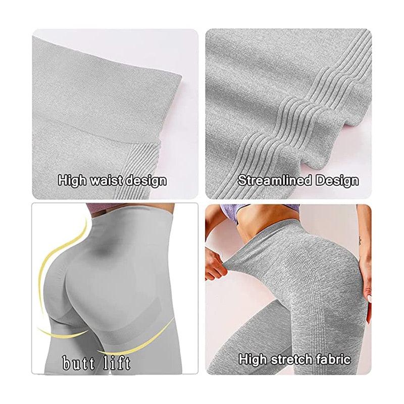 Women's High Waist Seamless Yoga Leggings - Gym Workout Pants