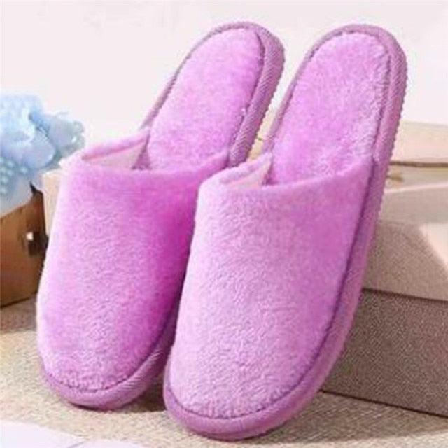 Faux Fur Plush Memory Foam Slippers – Warm Indoor House Shoes