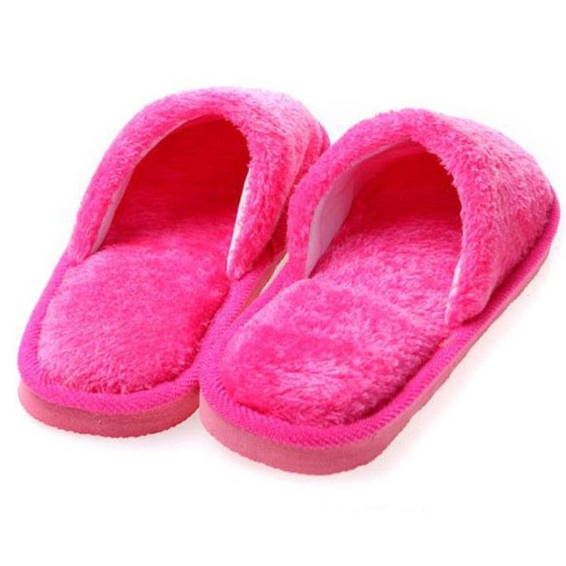 Faux Fur Plush Memory Foam Slippers – Warm Indoor House Shoes