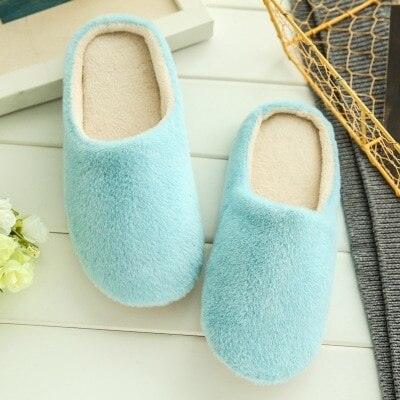 Women Plush Memory Foam Slippers - Soft Indoor House Shoes
