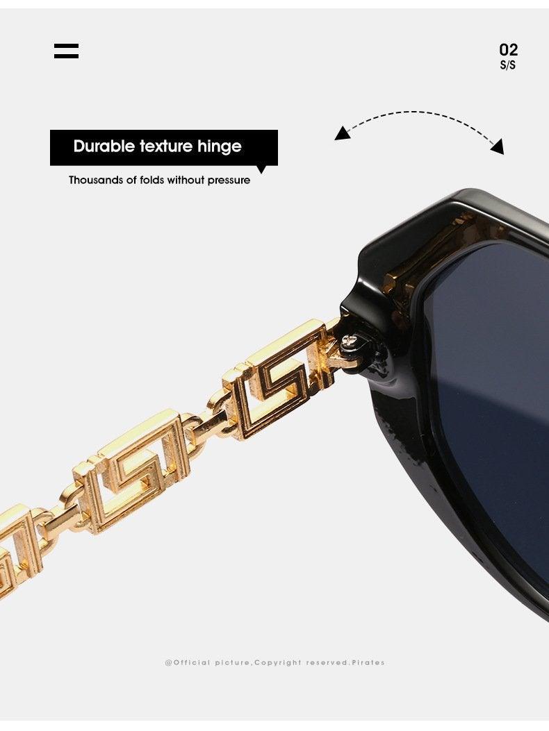 Oversized Hexagon Sunglasses Vintage Geometric Frame