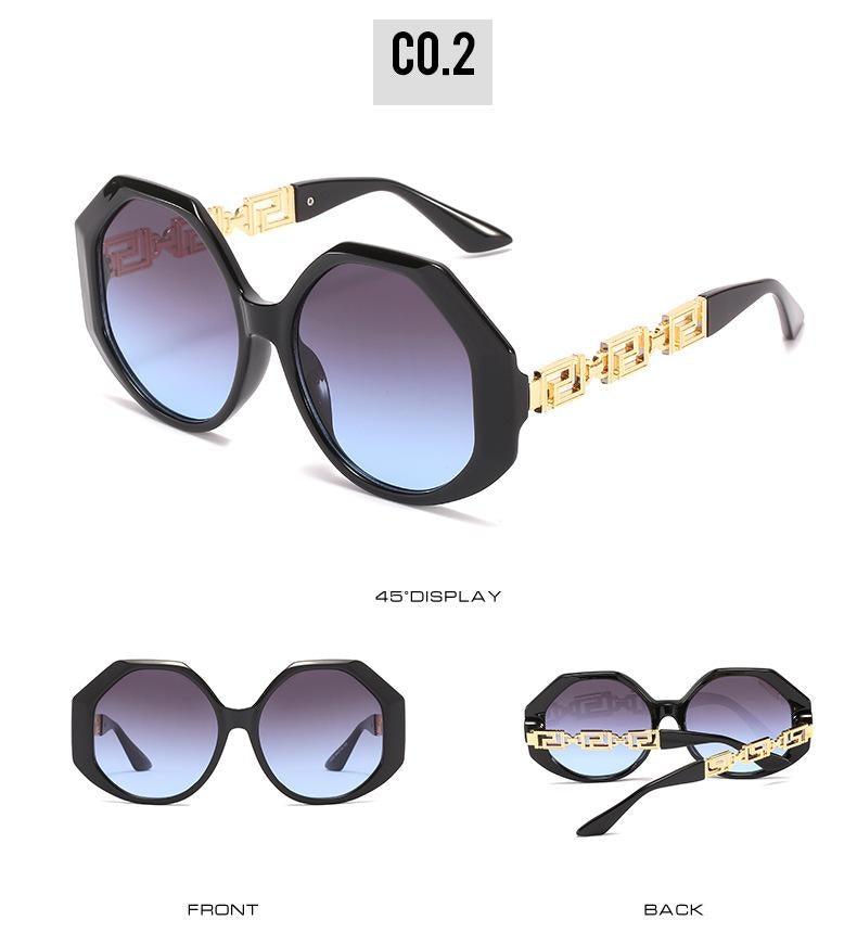 Oversized Hexagon Sunglasses Vintage Geometric Frame
