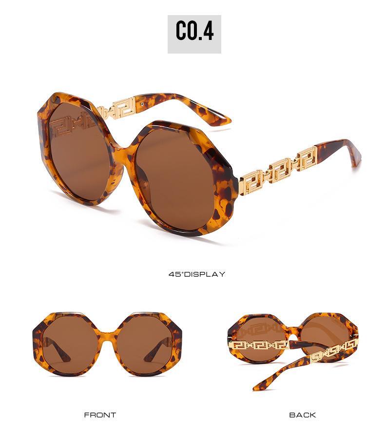 Oversized Hexagon Sunglasses Vintage Geometric Frame