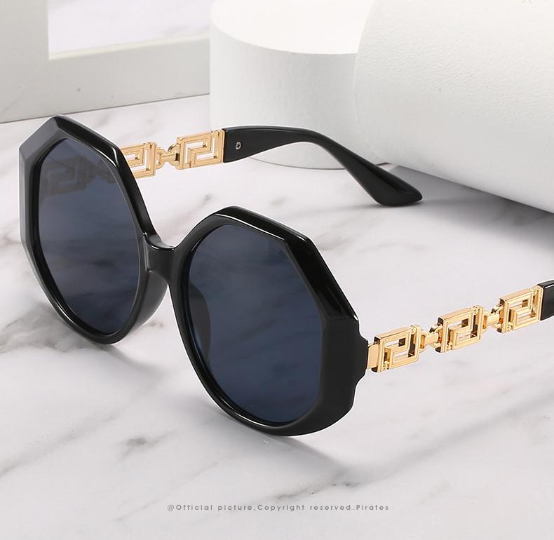 Oversized Hexagon Sunglasses Vintage Geometric Frame