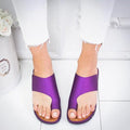 Women’s Leather Platform Toe-Ring Sandals - Comfy Casual Beach Shoes