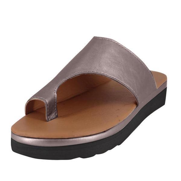 Women’s Arch Support Platform Sandals - Casual Strappy Walking Slides