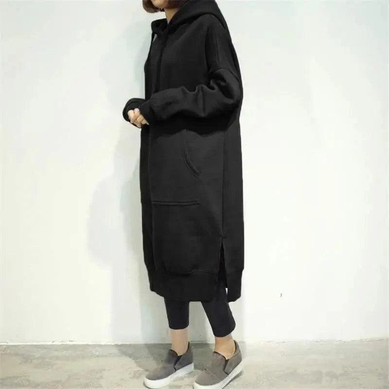 Oversized Long Hoodie Dress Casual Baggy Pullover Sweatshirt