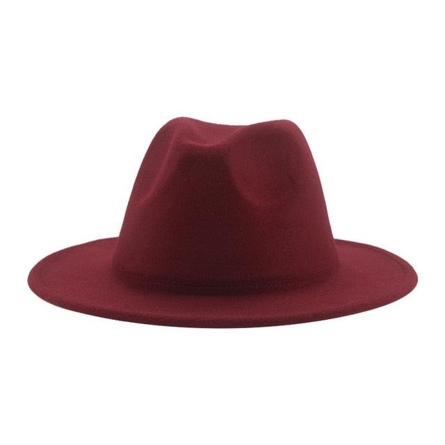 Unisex Wide Brim Fedora Hat - Retro Vintage Brown Formal Fedora