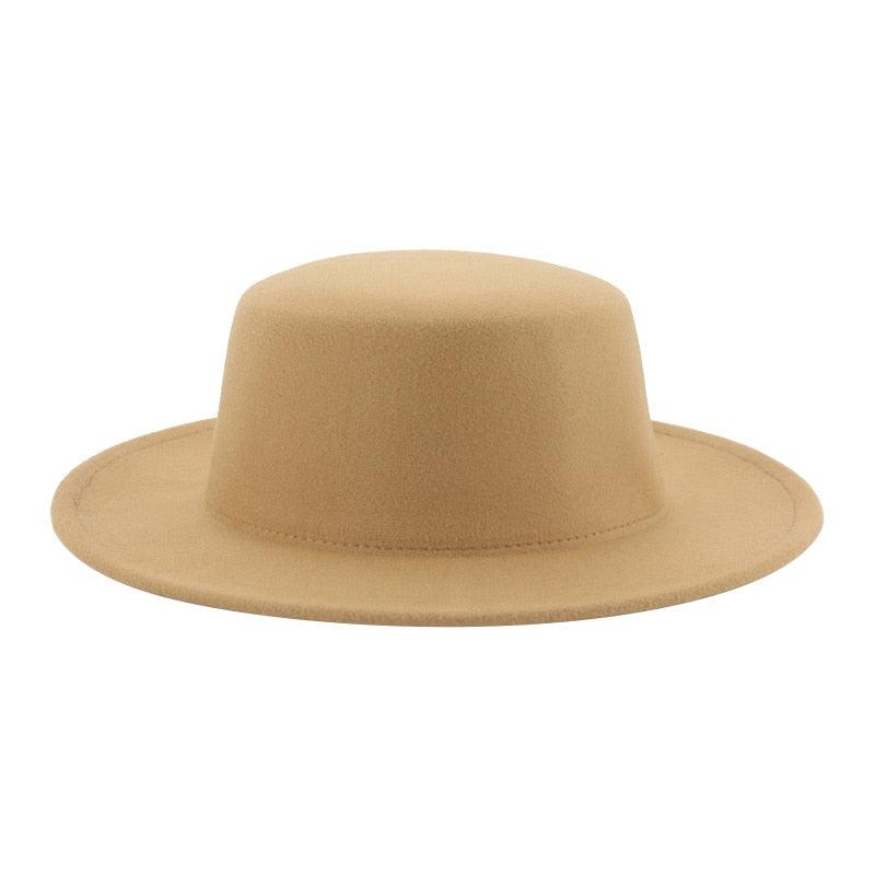 Unisex Wide Brim Fedora Hat - Retro Vintage Brown Formal Fedora
