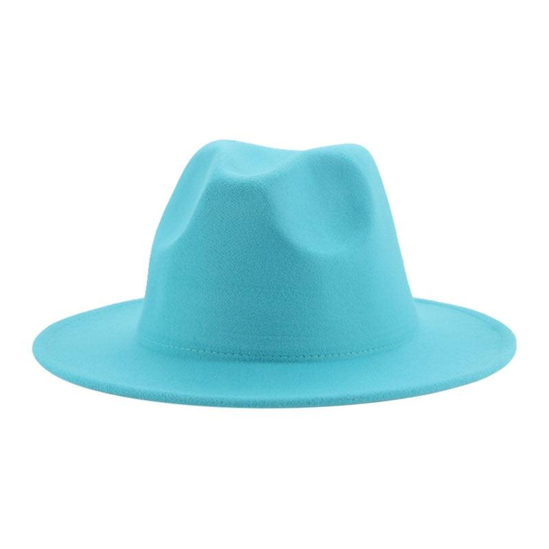 Unisex Wide Brim Fedora Hat - Retro Vintage Brown Formal Fedora