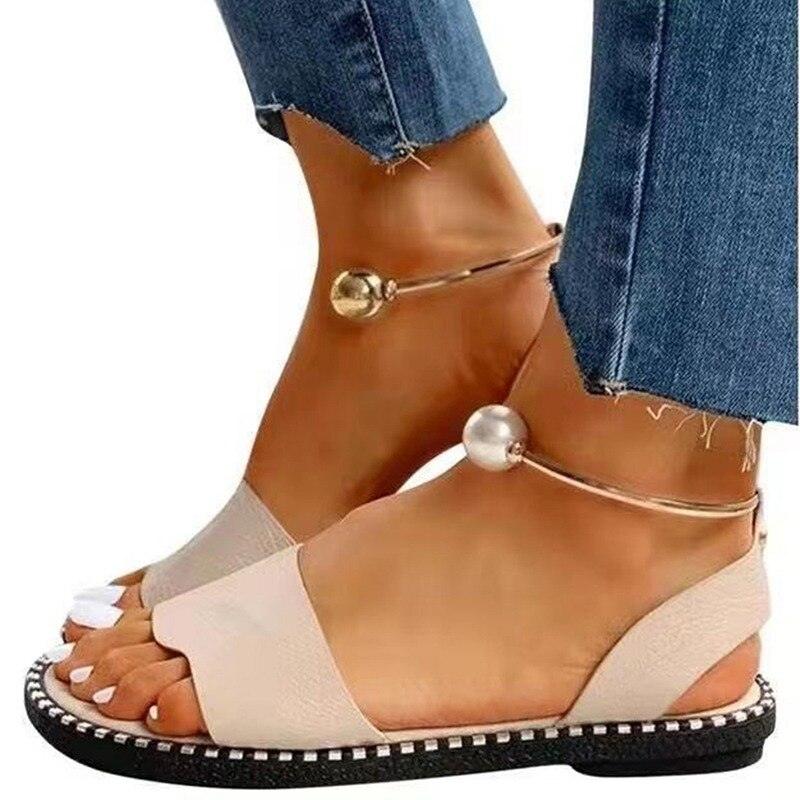 Women's Luxury Leather Party Sandals with Buckle Straps Summer Shoe