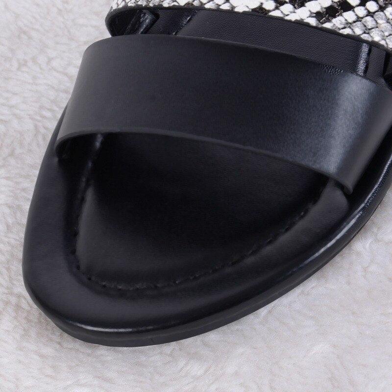 Women's Luxury Leather Party Sandals with Buckle Straps Summer Shoe
