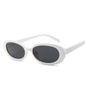 Pink Oval Retro Sunglasses - Slim Narrow Frame Eyewear