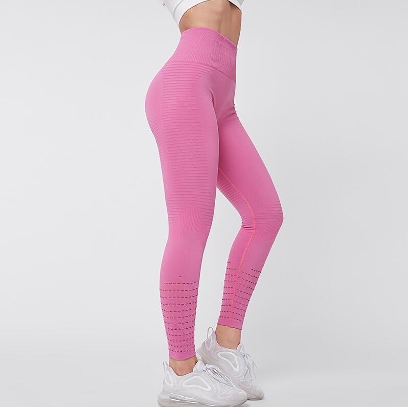 High Waisted Mesh Seamless Fitness Leggings for Gym and Running