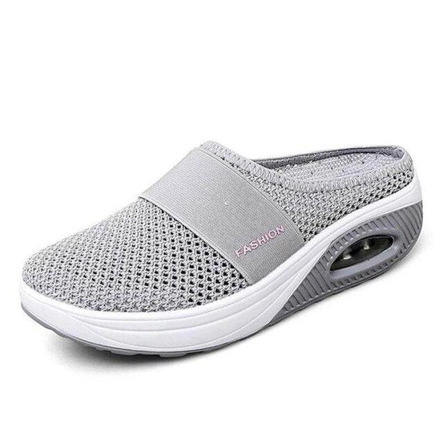 Women's Lightweight Air Cushion Walking Sneakers Knit Slip-Ons