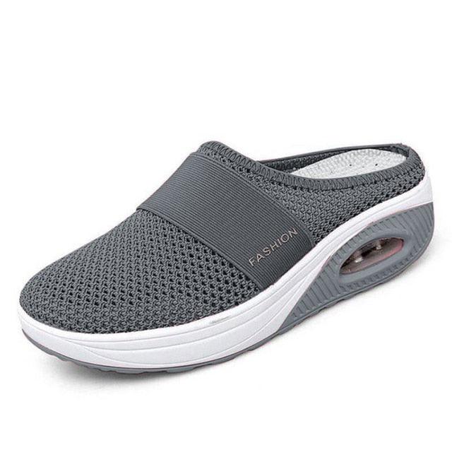 Women's Lightweight Air Cushion Walking Sneakers Knit Slip-Ons