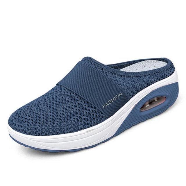 Women's Lightweight Air Cushion Walking Sneakers Knit Slip-Ons