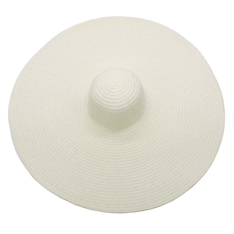 Women's Oversized Foldable Straw Beach Sun Hat Wide Brim UV Cap