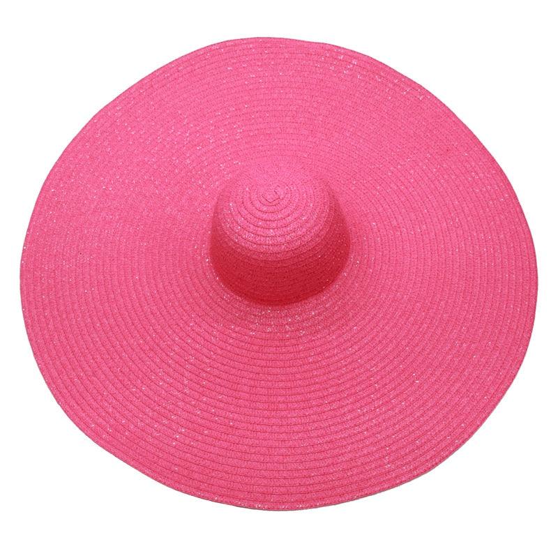 Women's Oversized Foldable Straw Beach Sun Hat Wide Brim UV Cap
