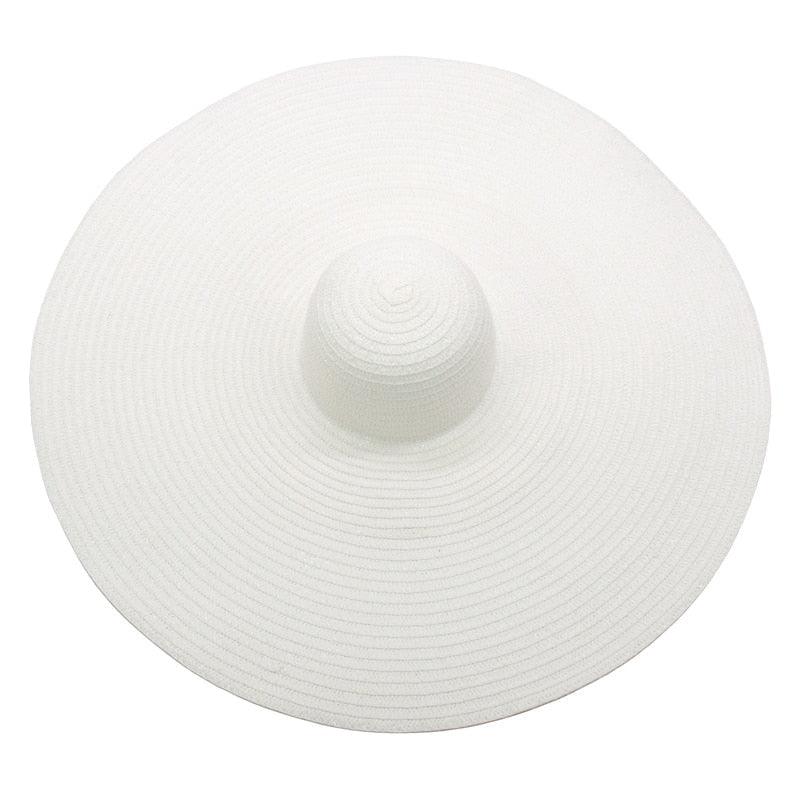 Women's Oversized Foldable Straw Beach Sun Hat Wide Brim UV Cap