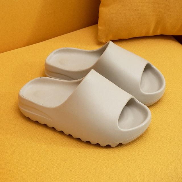 Cloud Cushion Platform Slides: Minimalist Non-Slip Beach Sandals