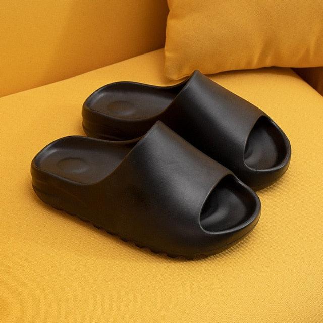 Cloud Cushion Platform Slides: Minimalist Non-Slip Beach Sandals