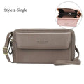 Women’s Double Layer Crossbody Bag – Minimalist Leather Card Holder