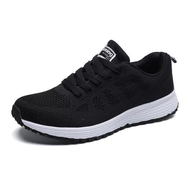 Women’s Breathable Knit Running Sneakers – Lightweight Lace-Up