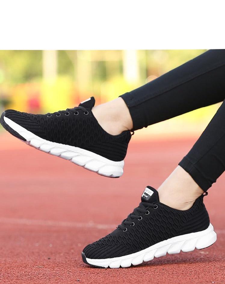 Women’s Breathable Knit Running Sneakers – Lightweight Lace-Up