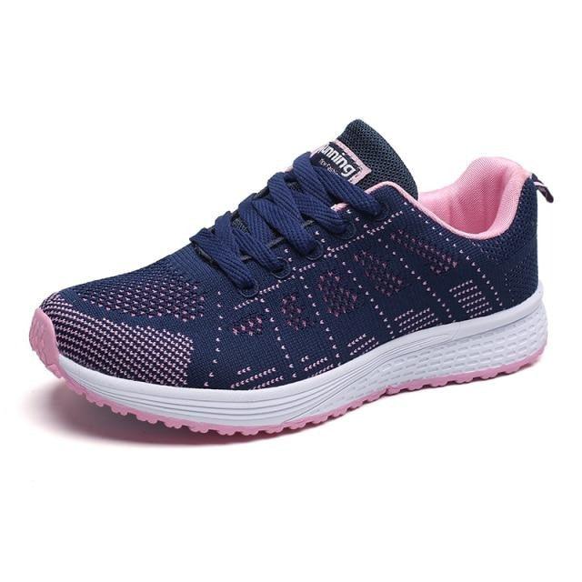 Women’s Breathable Knit Running Sneakers – Lightweight Lace-Up