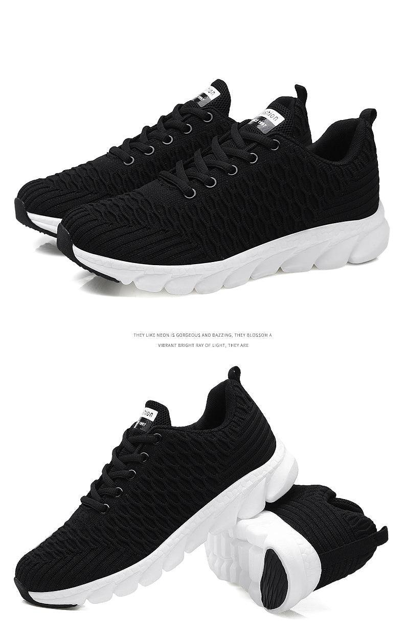 Women’s Breathable Knit Running Sneakers – Lightweight Lace-Up