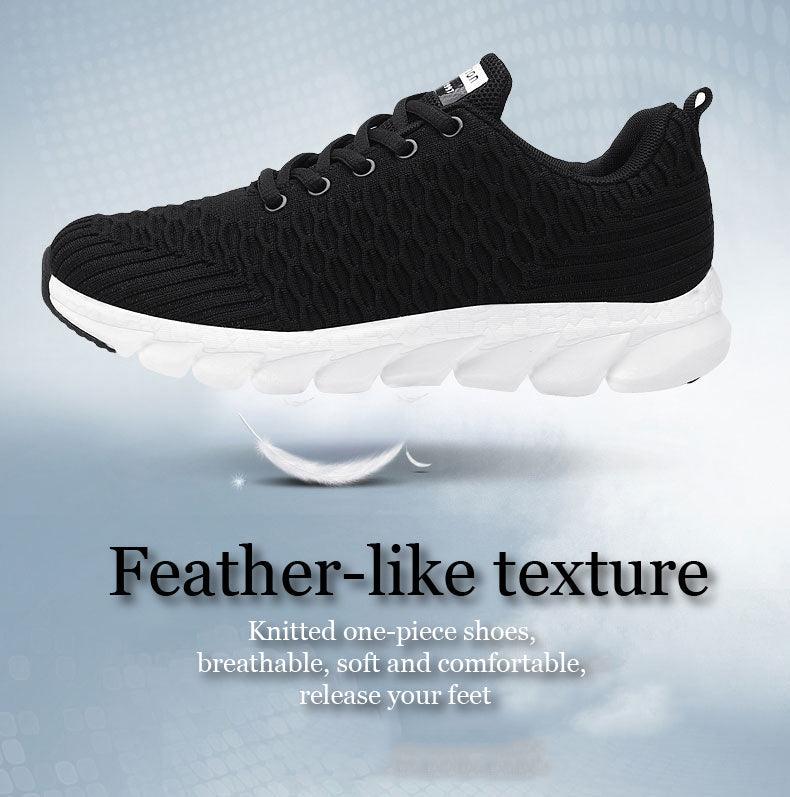 Women’s Breathable Knit Running Sneakers – Lightweight Lace-Up
