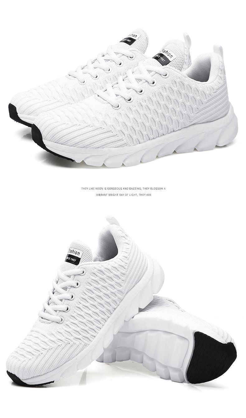 Women’s Breathable Knit Running Sneakers – Lightweight Lace-Up