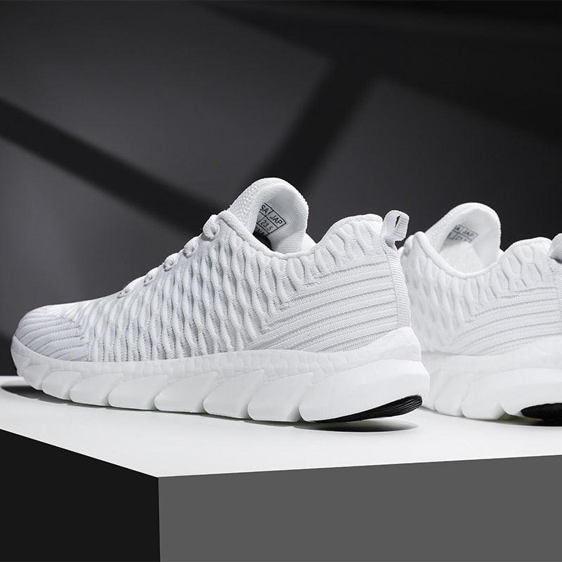 Women’s Breathable Knit Running Sneakers – Lightweight Lace-Up