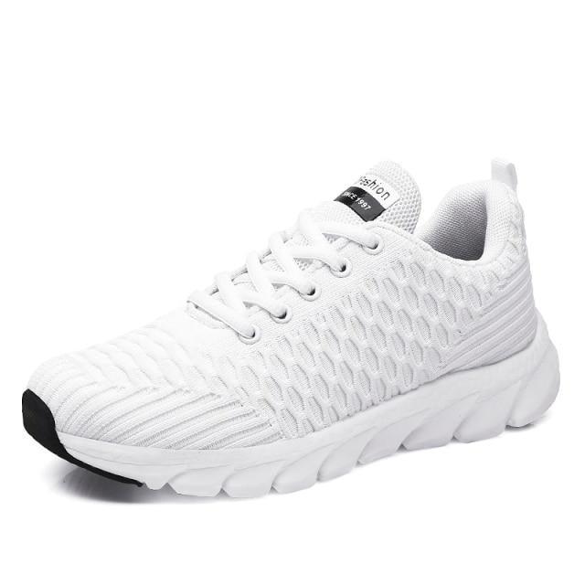 Women’s Breathable Knit Running Sneakers – Lightweight Lace-Up