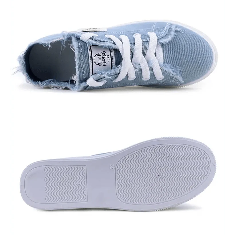 Women's Blue Canvas Sneakers Breathable Classic Denim Fashion Shoes