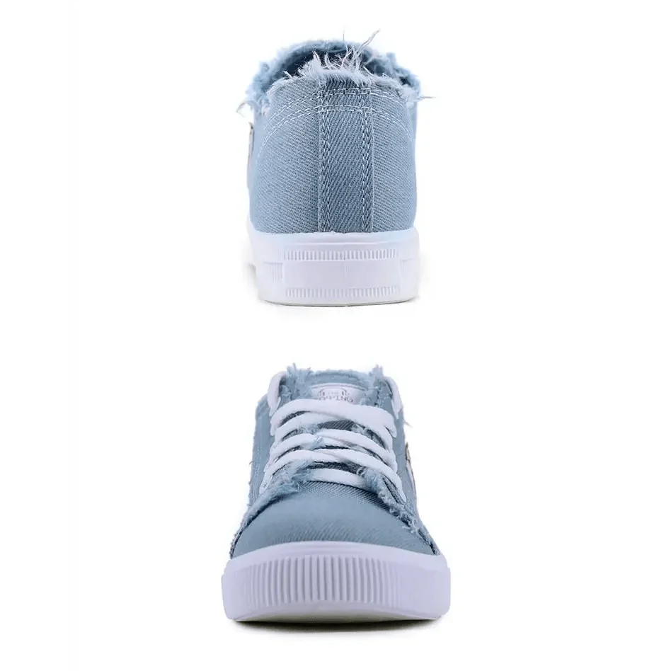 Women's Blue Canvas Sneakers Breathable Classic Denim Fashion Shoes