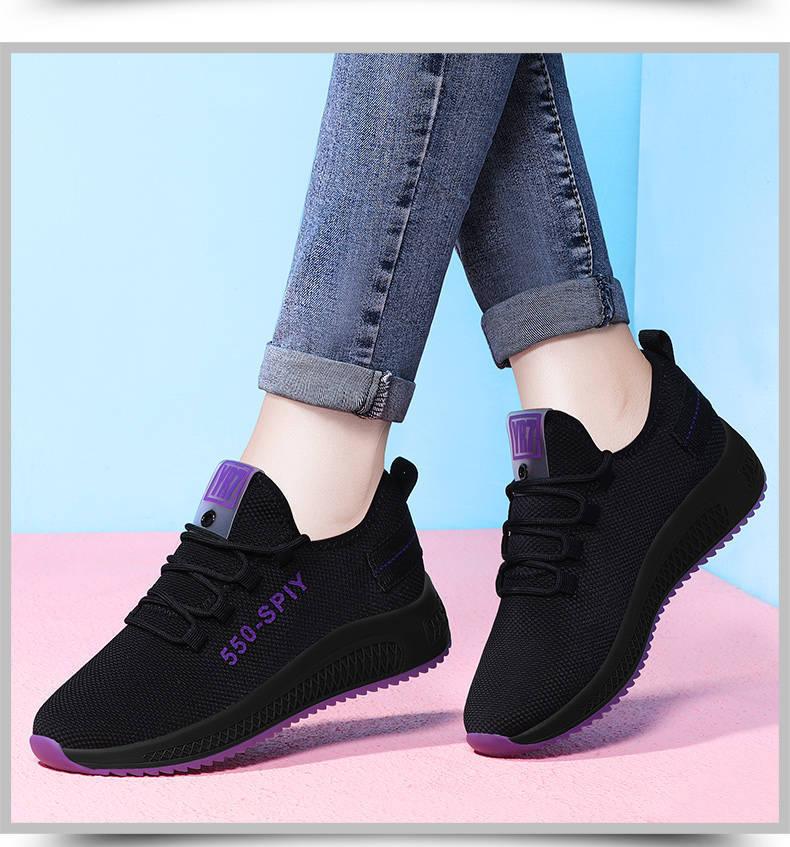 Women's Black Platform Fashion Sneakers Lightweight Mesh Tennis Shoes